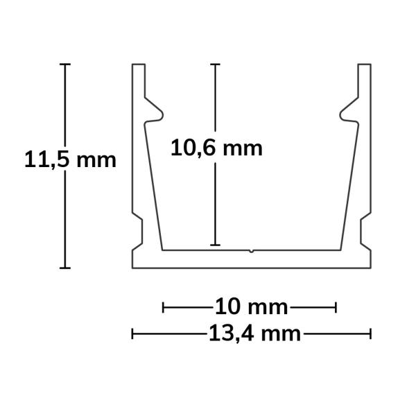 LED Aufbauprofil SURF10 Aluminium eloxiert, 300cm