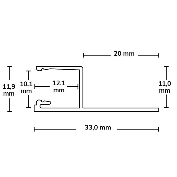LED Fliesenprofil UP10, weiß RAL 9003 300cm