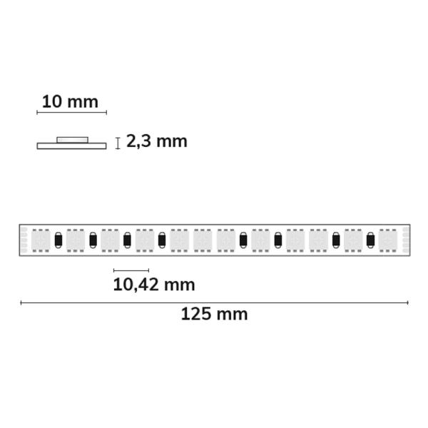 LED RGB+WW Flexband, 48V DC, 19W, IP20, 20m Rolle, 96 LED/m