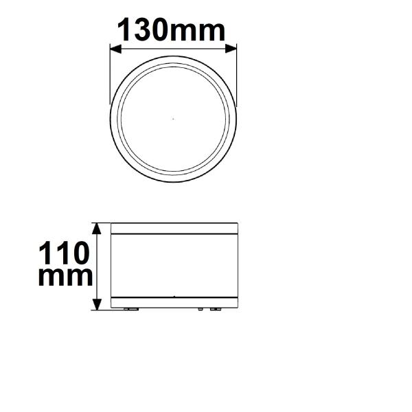 LED Deckenaufbaustrahler IP65, weiß, 25W, ColorSwitch 3000|4000|5000K, dimmbar