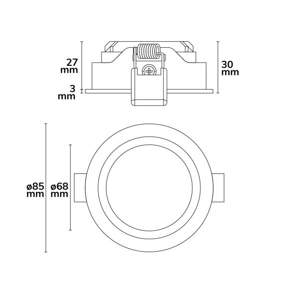 LED Einbauleuchte Slim68 Alu weiß, rund, 6W|6W 24V DC, weißdynamisch 2700-5700K