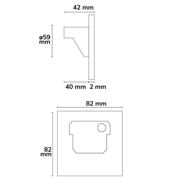 LED Wandeinbauleuchte Sys-Wall68 230V, mit PIR Sensor, 2W, ColorSwitch 3000|4000|6000K, exkl.Cover