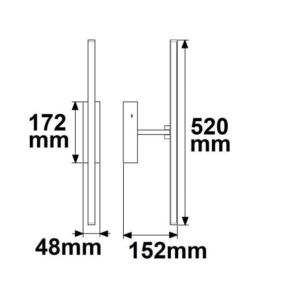 LED Spiegel- und Bilderleuchte schwenkbar, 520mm, 12W, weiß, ColorSwitch 2700|3000|4000K
