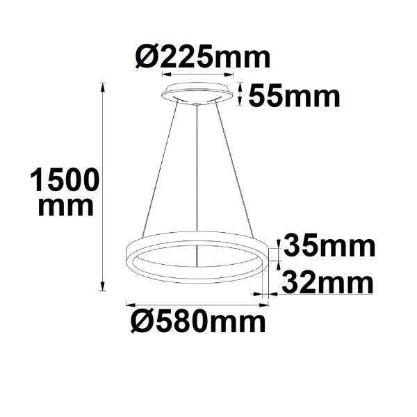 LED Hängeleuchte Circle 580 weiß, 48W, rund, ColorSwitch 3000|3500|4000K, dimmbar