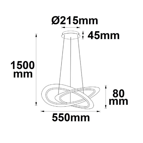 LED Hängeleuchte Design 600, weiß, 40W, rund, 3000K, dimmbar