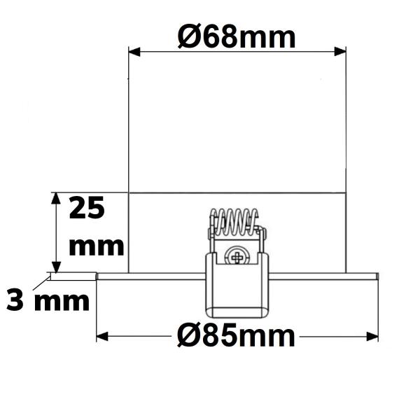 Einbaurahmen rund, Loch 68mm, weiß, für GU10/MR16 Spots