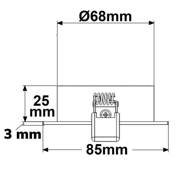 Einbaurahmen eckig, Loch 68mm, weiß, für GU10/MR16 Spots