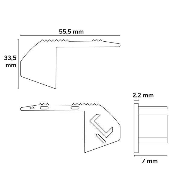 Endkappe EC222 Kunststoff für Profil STAIRS12, rechts, 1 STK