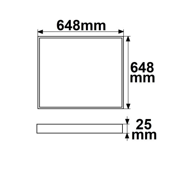 LED Leuchtrahmen H25, Innenformat 595x595mm, 50W, weißdynamisch, CRI92
