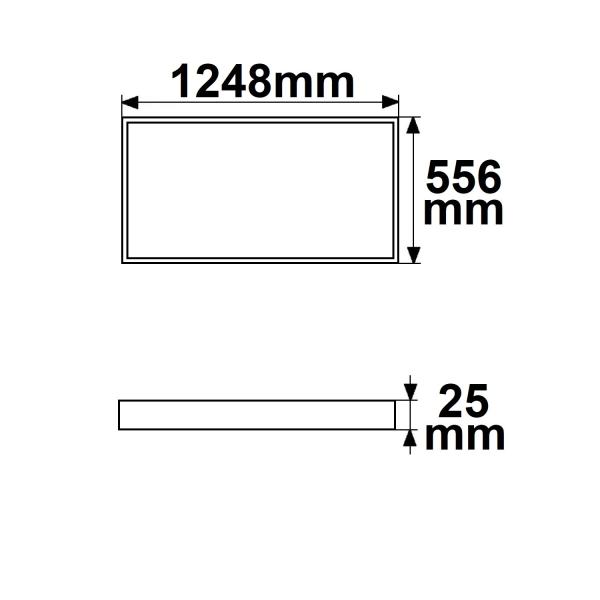 LED Leuchtrahmen H25, Innenformat 500x1192mm, 70W, weißdynamisch, CRI92