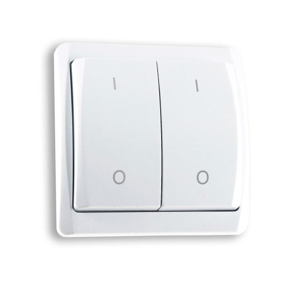 IR-PANEL CONTROL 2-fach Funk-Wandsender, batteriebetrieben (A23 12V enthalten)