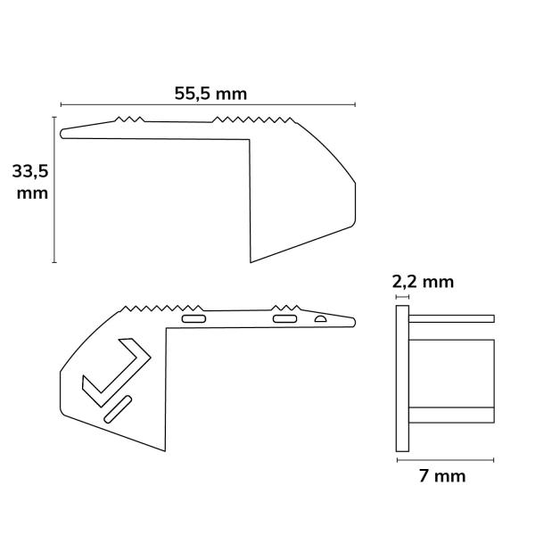 Endkappe EC222 Kunststoff für Profil STAIRS12, links 1 STK