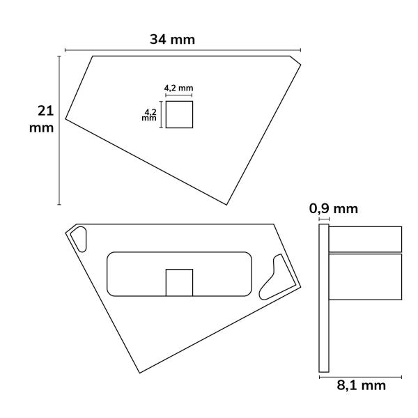 Endkappe EC111R schwarz für Profil CORNER18 mit Kabeldurchführung, rechts 1 STK