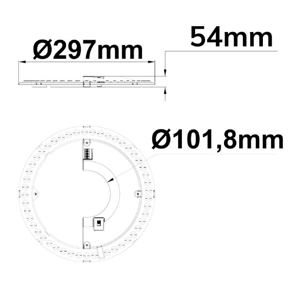 LED Umrüstplatine 297mm, 24W, 150 lm/W, mit Haltemagnet, Color 3000|4000|6000K, dimmbar