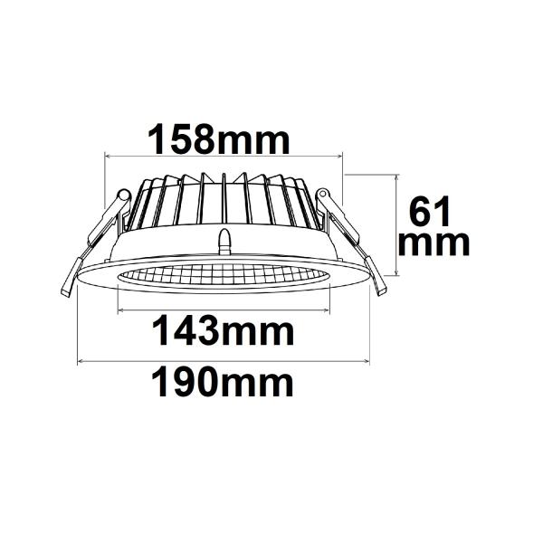 LED Downlight Reflektor 12W, 60°, 150lm/W, UGR<19, ColorSwitch 3000|4000|6000K, dimmbar