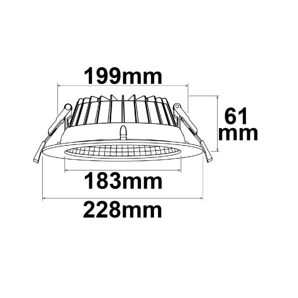 LED Downlight Reflektor 18W, 60°, 150lm/W, UGR<19, ColorSwitch 3000|4000|6000K, dimmbar