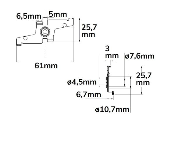 Track48 Montageclip für Track48 Aufbauschienen, schwarz, 2 Stück