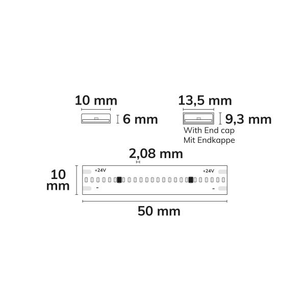 LED HT930 COB Flexband für bis zu 100°C Umgebungstemp., 24V DC, 14,4W, IP68, 3000K, 5m Rll, 480 LED/