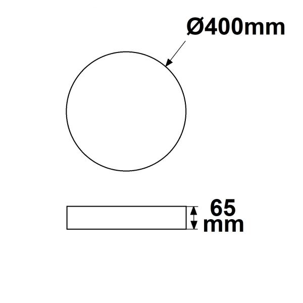 LED Deckenleuchte UGR<19 2H, weiß, 20W|30W, IP42, DN400, ColorSwitch 2700|3000|4000K, dimmbar