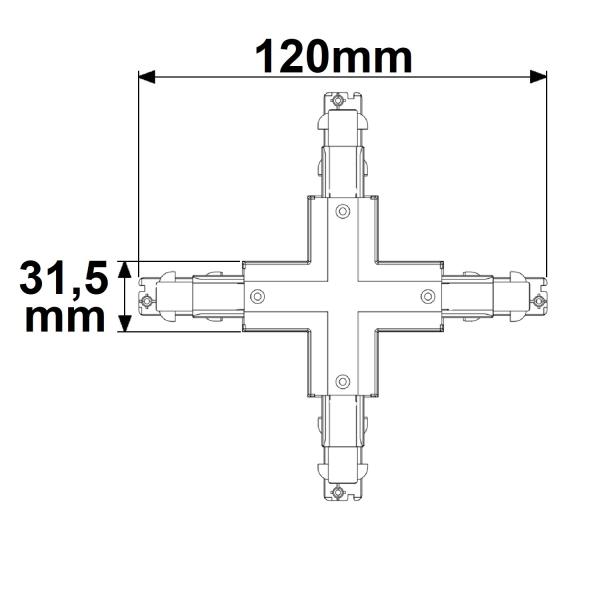 3-Phasen DALI X-Verbinder für Aufbauschiene, weiß