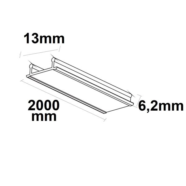 Blindabdeckung für 3-Phasenschiene, weiß, 200cm