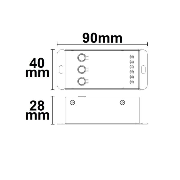 Sys-Pro Funk Mesh Multi-PWM Dimmer mit Bedientasten, 1 Kanal, 12-24V DC 12-20A