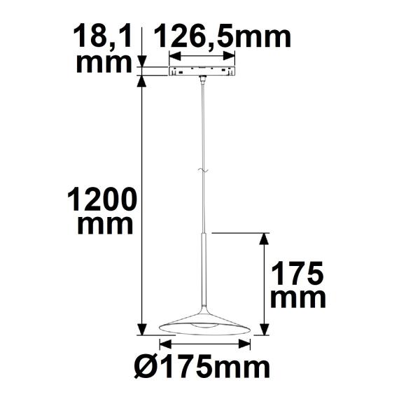 Track48 Hängeleuchte Shade 5,5W, 120°, 48V DC, schwarz, 3000K