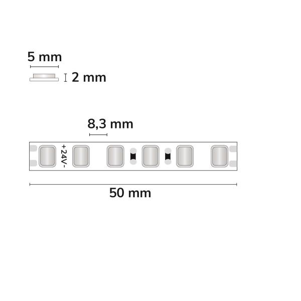 LED HEQ MICRO Skyblue Flexband, 24V DC, 10W, IP20, 5m Rolle, 120 LED/m