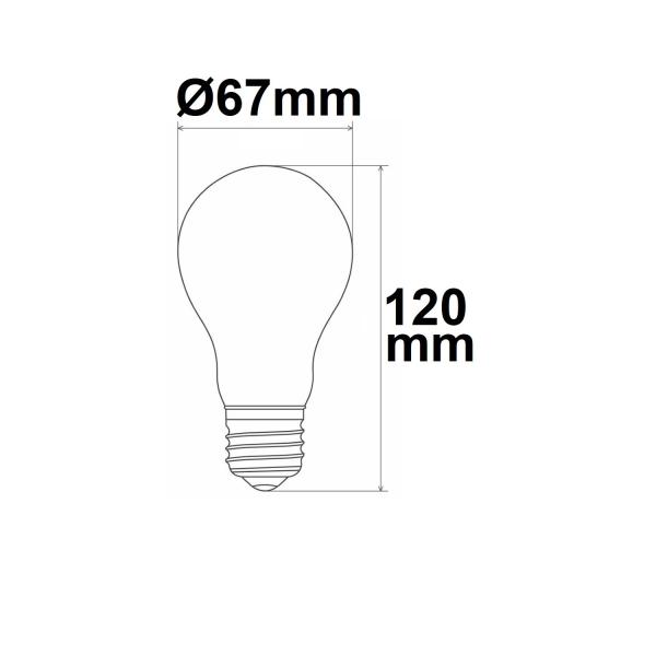 E27 LED Birne A67, 12W, klar, 160 lm/W, warmweiß, dimmbar