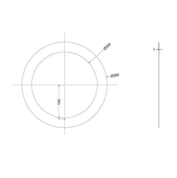 Loch Adapterplatte für Downlights, ohne Federn, weiß, ID 200mm - AD 260mm