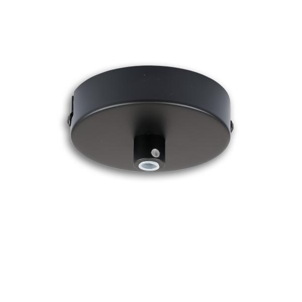 Deckenbaldachin rund, schwarz, für Kabel mit bis zu max. 9,8mm Manteldurchm.