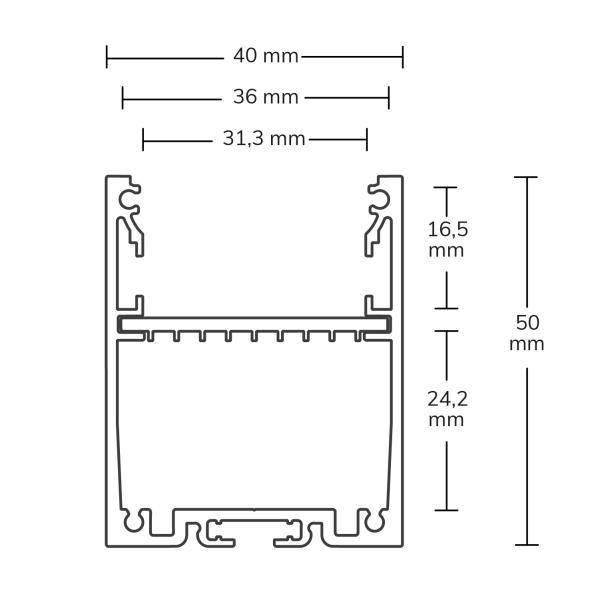LED Aufbauprofil LAMP30 V1 Aluminium silber pulverbeschichtet, 300cm