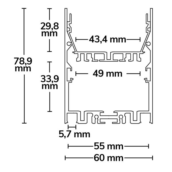LED Leuchtenprofil LAMP40 Aluminium silber pulverbeschichtet, 300 cm