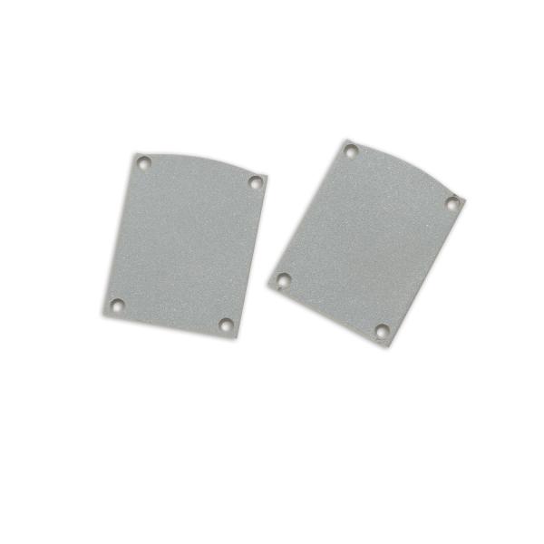 Endkappe EC116 Alu silber für LAMP30 V1+V2, Halbrund, 2 STK, inkl. Schrauben