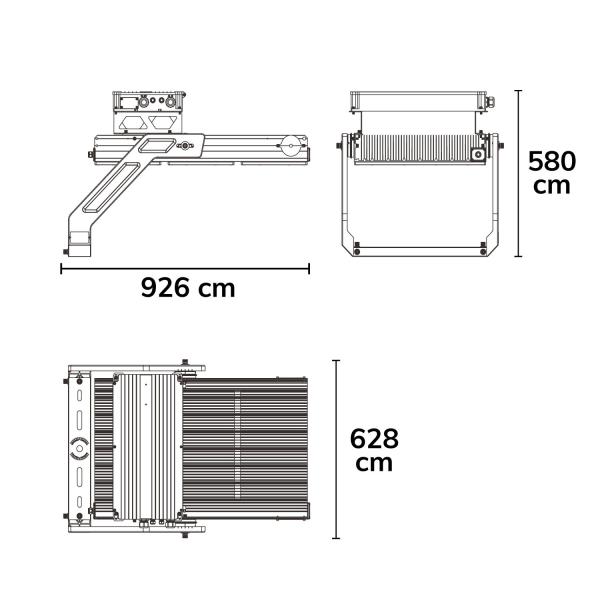 LED Flutlichtanlage LW 1.500W, 130x25°, 3 Module (Lichtpunkte), DALI dimmbar, warmweiß, IP66