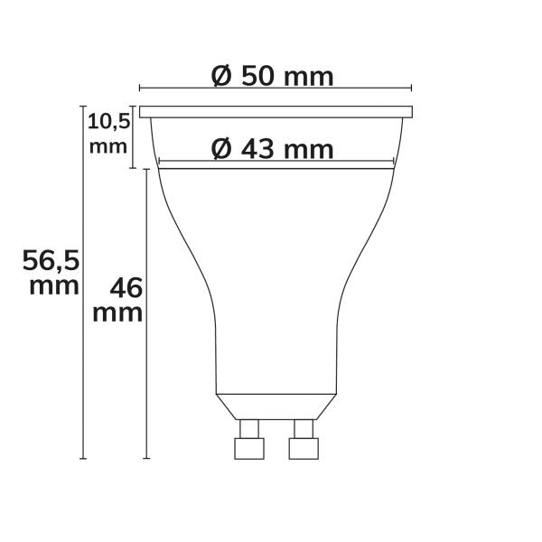 LED Spot SYS-GU10, rund, 5W, CRI90, 2700K, dimmbar (exkl. Cover, exkl. Einbaurahmen)