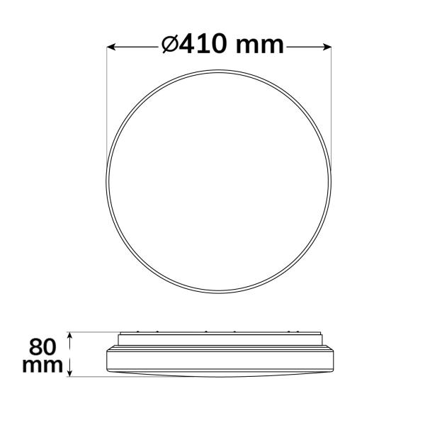 LED Deckenleuchte 22|32W, weiß rund, DN410, IP64, 120lm/W, ColorSwitch 3000|4000|6000K