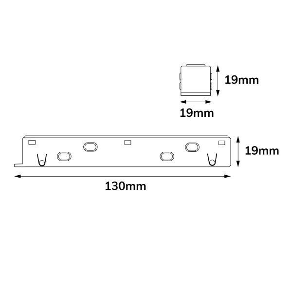 Track48 Linear-Verbinder-Mini, starr, stromführend, schwarz, max. 6A, 4-polig