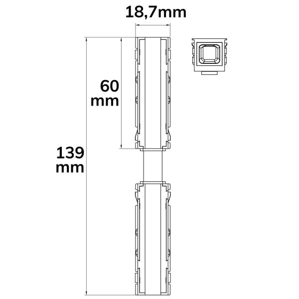Track48 Linear-Verbinder, 45° biegbar, stromführend, weiß, max. 6A, 4-polig