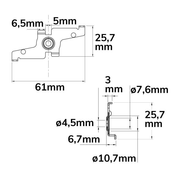 Track48 Montageclip für Track48 Aufbauschienen, weiß, 2 Stück