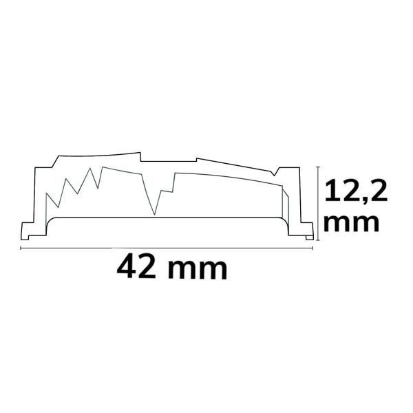 Einschubcover 25° Linse asymmetrisch für 3-Phasen Linearleuchte prismatisch, 120cm