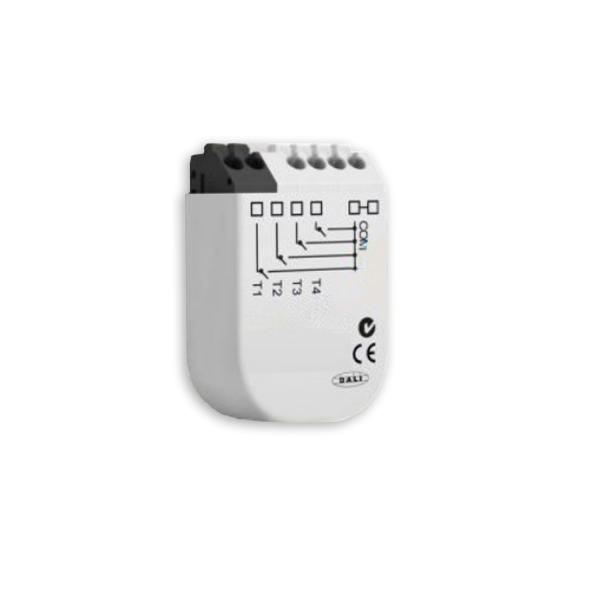 DALI Funktransmitter zur Initiierung von 4 Wirkbereichen am DALI Bus via 4 Push-Taster, Batt.Betrieb