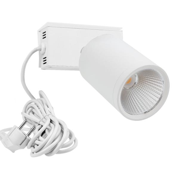LED Strahler mit Montagebügel und Schukostecker, 40W, 36°, schwenkbar, weiß matt, 3000K, CRI>90