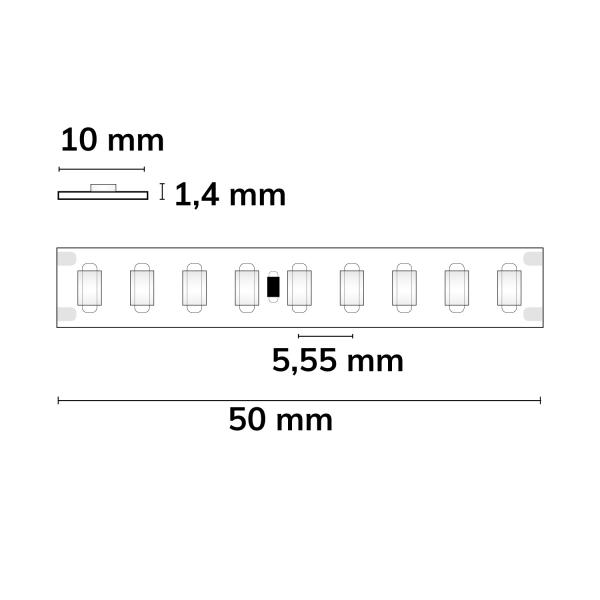 LED HEQ827 Flexband 185 lm/W, 24V DC, 9W, IP20, 2700K, 5m Rolle, 180 LED/m