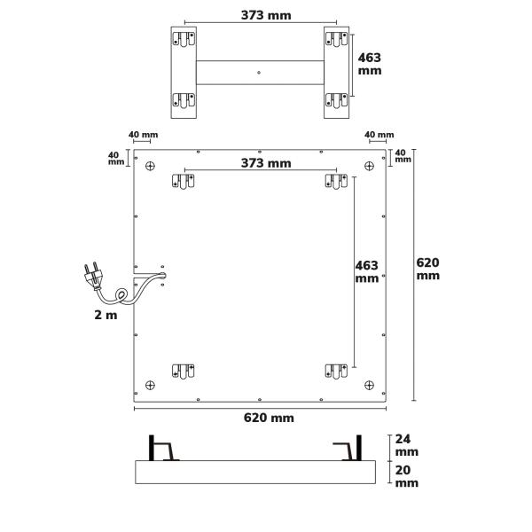 Infrarot-Panel BEST STANDARD 620x620mm, 345W