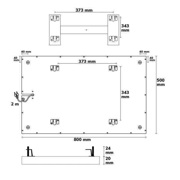 Infrarot-Panel BEST STANDARD 500x800mm, 370W