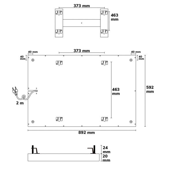 Infrarot-Panel BEST STANDARD 592x892mm, 480W