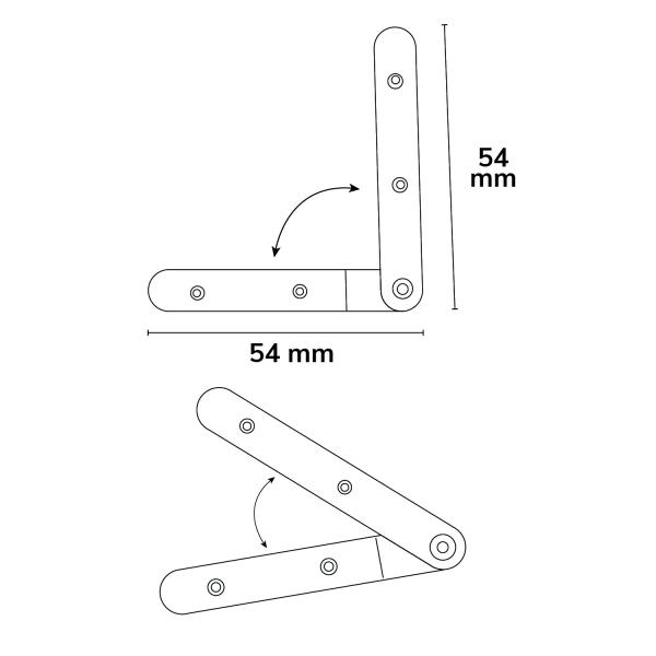 Verbinder Z53, flexibel 180° - 45°, 2 Stück