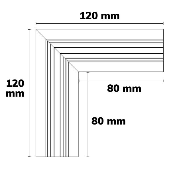 LAMP30V1 90° Eck, geschweißt, 120x120mm, weiß RAL 9003, exkl. Cover