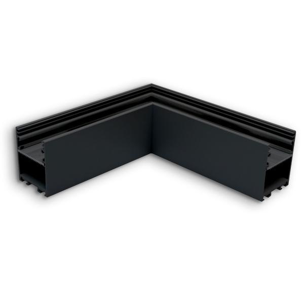 LAMP30V2 90° Eck, geschweißt, 120x120mm, schwarz RAL 9005, exkl. Cover